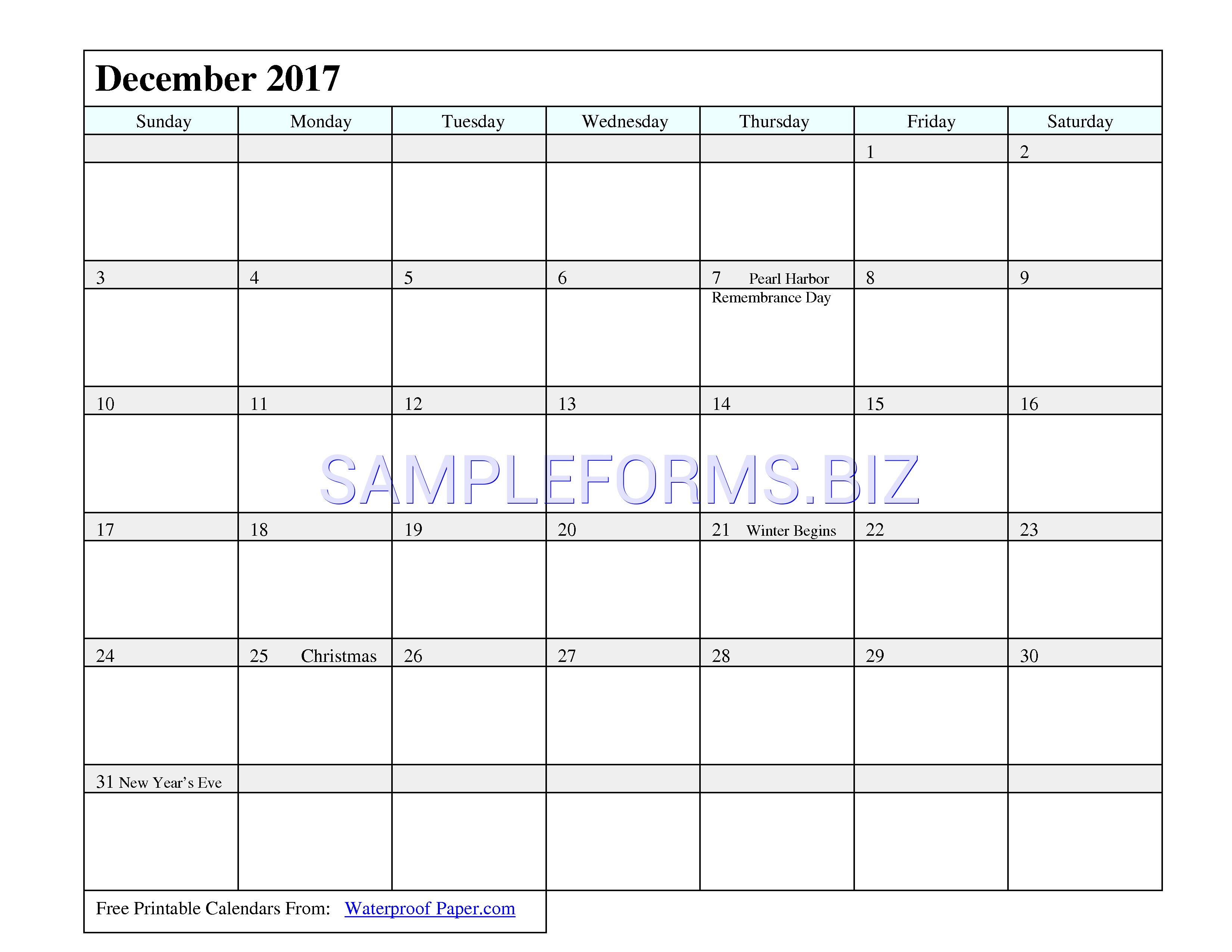 Preview free downloadable 2017 Monthly Calendar 1 in PDF (page 12)